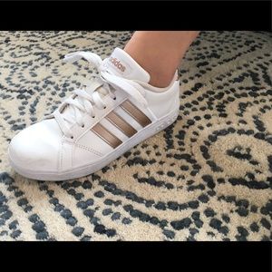 Adidas Baseline Sneakers in White & Gold